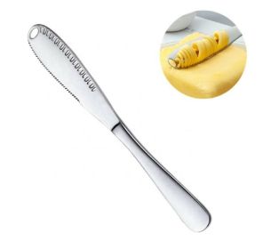 3 In 1 Stainless Steel Butter Spreader Knife Butter Curler Spreader Butter Knife (Option: 2pcs)
