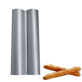 Nonstick Punching Rectangular Bread Baking Pan (Color: Silver)